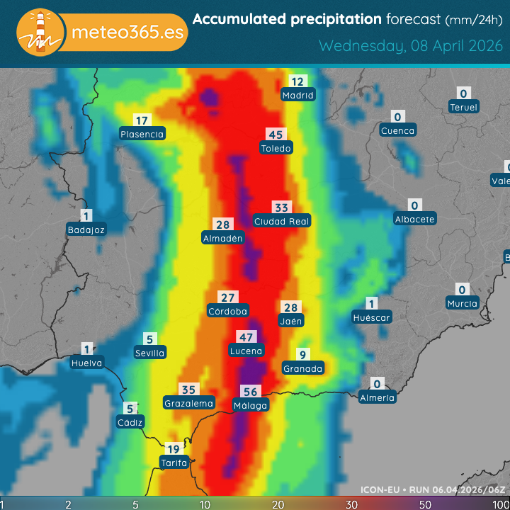 meteo365_es's tweet photo. Extreme weather changes are expected in the province of #Malaga. Heavy rain and Saharan dust are forecast for Wednesday. #Muddyrain https://t.co/Qv9KNYa29F