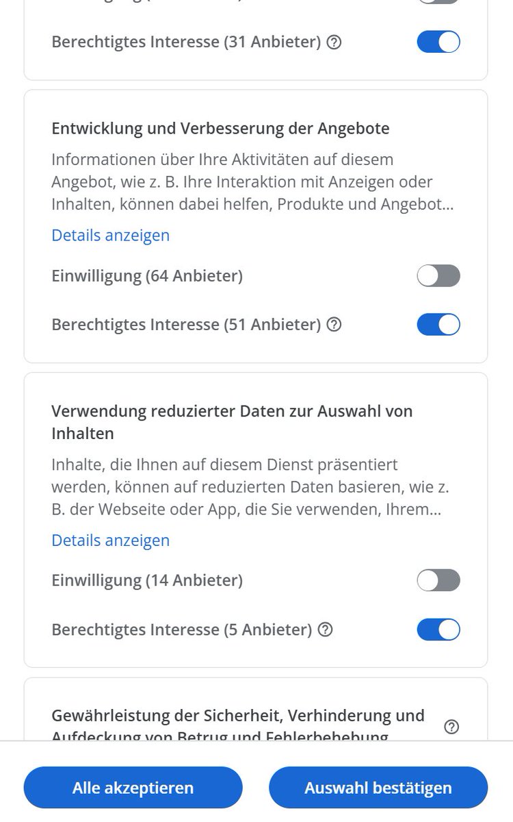 Dass die EU dieses Opt-out-Model duldet, ist eine Schande. 

Permanent muss man zuerst dutzende Häkchen verschieben, um sich vor Spam zu schützen. 

Es müsste einen zentralen Haken geben, über das man alles auf einmal ausschalten kann. 

Wozu hat man einen Staat, wenn er die