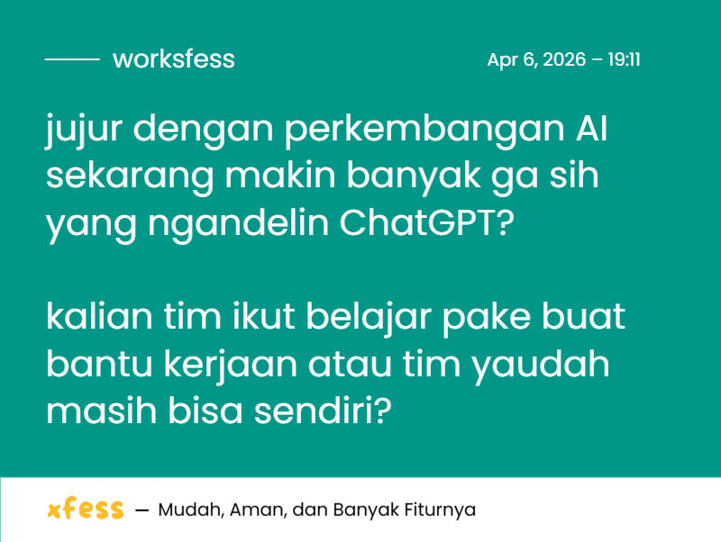 worksfess's tweet photo. work! jujur dengan perkembangan AI sekarang makin banyak ga sih yang ngandelin ChatGPT? https://t.co/WbaVtOWhKr