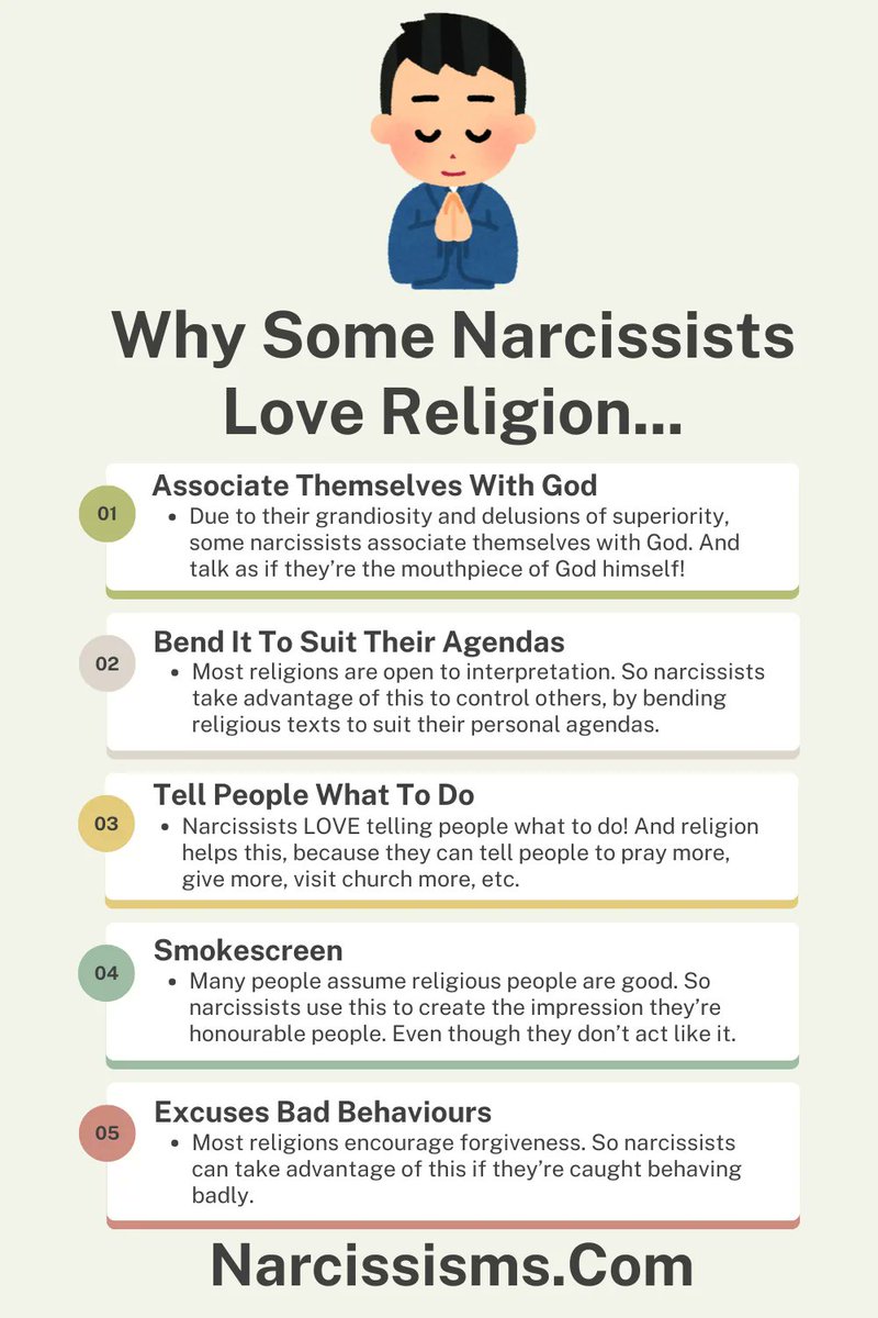 JonRhodesUK's tweet photo. Some narcissists go heavy on religion for these benefits... https://t.co/Plzh7GDf3Y