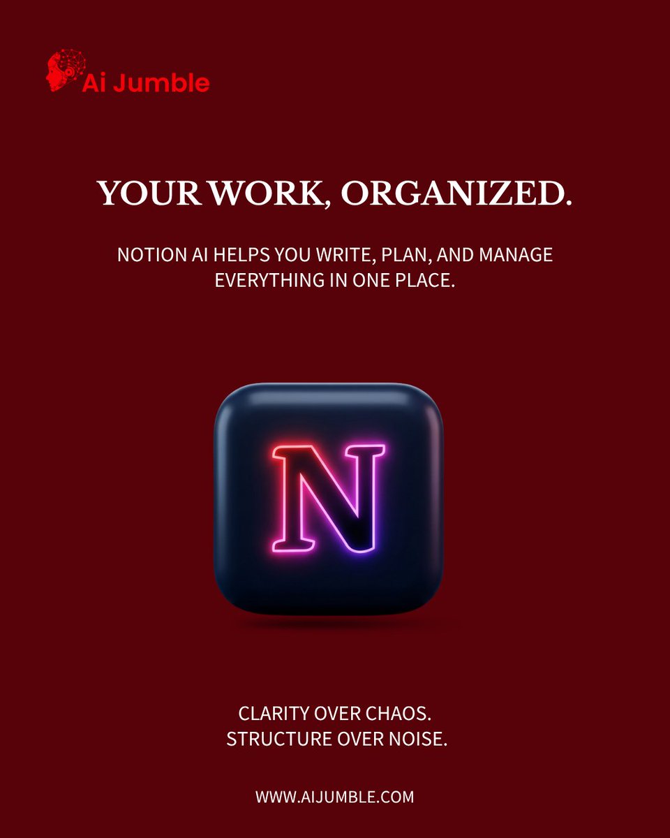 Too many tools = less work done.

Notion AI simplifies everything.

Write. Plan. Manage.
All in one place.

Clarity beats chaos.

Follow for more AI tools.

#aitools #productivity #notionai