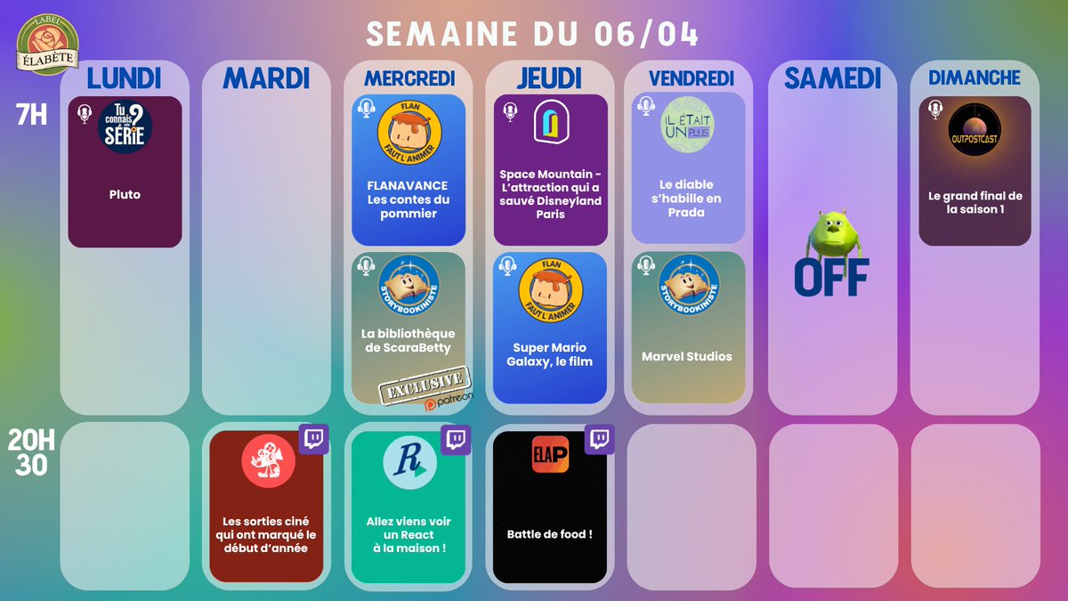 Au milieu des œufs vous découvrez... UN PLANNING WOW ! C'est l'œuvre du travail de BEAUCOUP DE CLOCHES JE VOUS LE DIS

Enfin non jveux dire... Bref