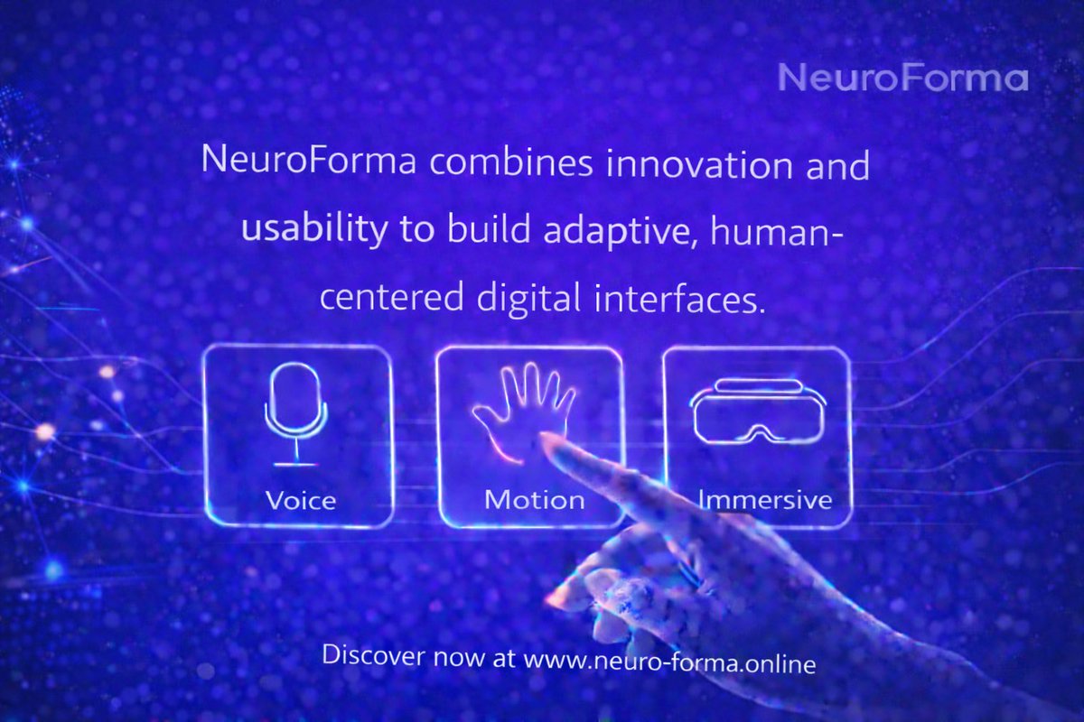 Neurroforma's tweet image. Build smarter digital experiences with NeuroForma’s cutting-edge platform, combining voice, motion, and immersive technology to create intuitive, human-centered interfaces that adapt seamlessly to user needs.

Explore more at neuro-forma.online

#ARVR #HumanTech #VoiceAI