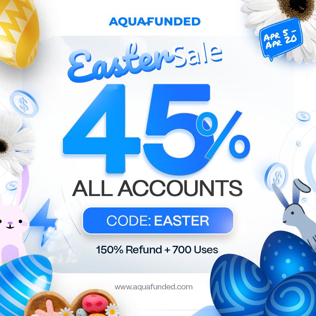 madeinwings's tweet image. ✔️Unpopular opinion: 90% of traders are broke because they ignore opportunities like this. 👀

✔️45% OFF ALL accounts + 150% Refund ⏳

✔️Q2 won’t wait for you.
Get funded 🌊
aquafunded.com