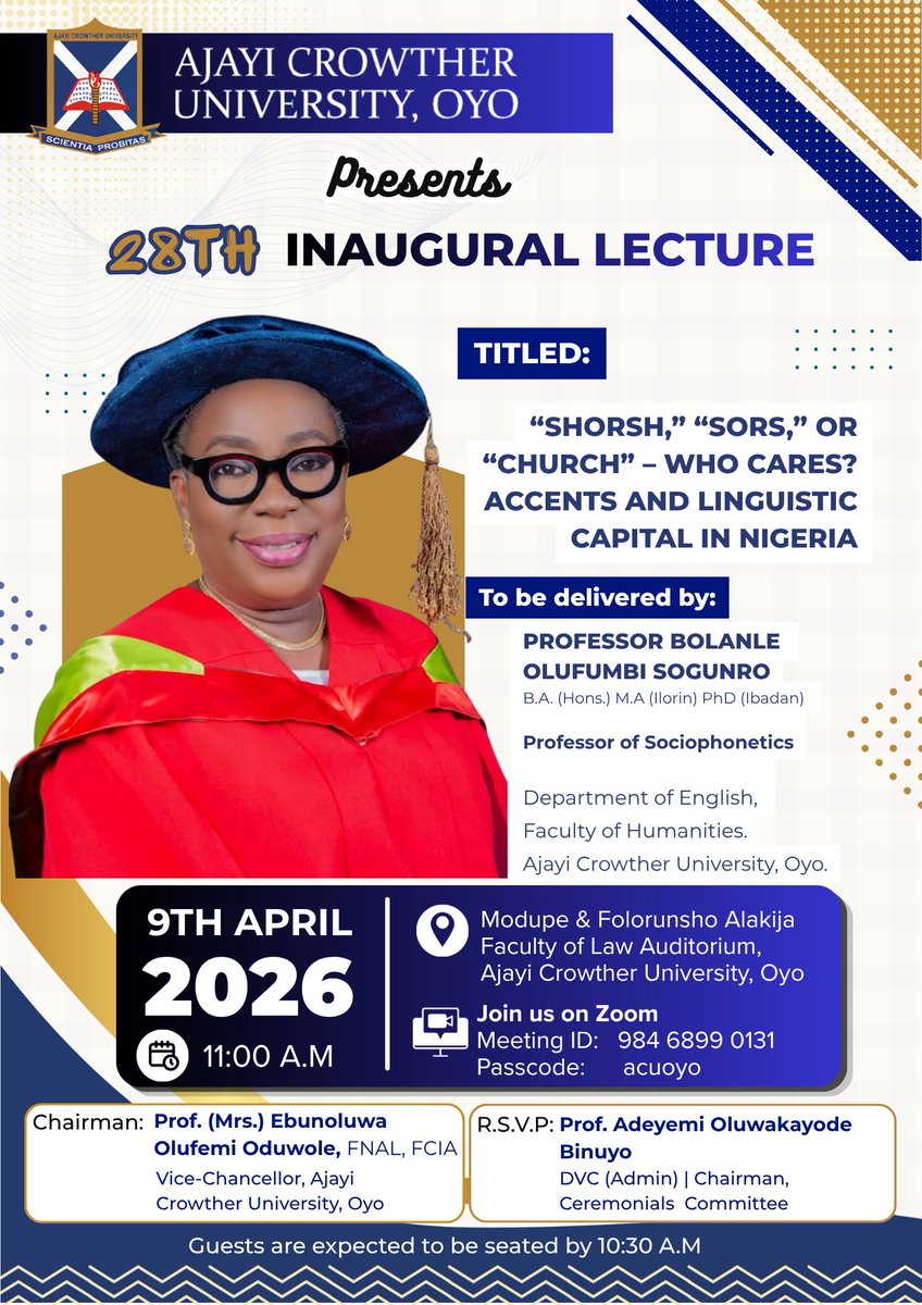 Ajayi Crowther University, Oyo tweet media