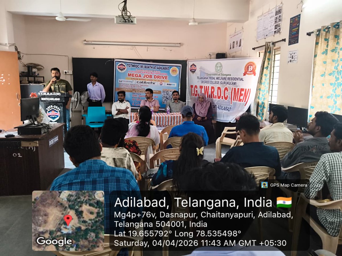 RDCBoath's tweet photo. "From campus to career β¨ TGTWRDC Boath x Magic Bus Job Drive 2026 = SUCCESS! π Results announced in record time, and our students are ready to shine. Thank you to everyone who made this possible. #Adilabad #JobDriveSuccess"@neeru_001
@TGTWREI_Society https://t.co/CKiRDtqnJN