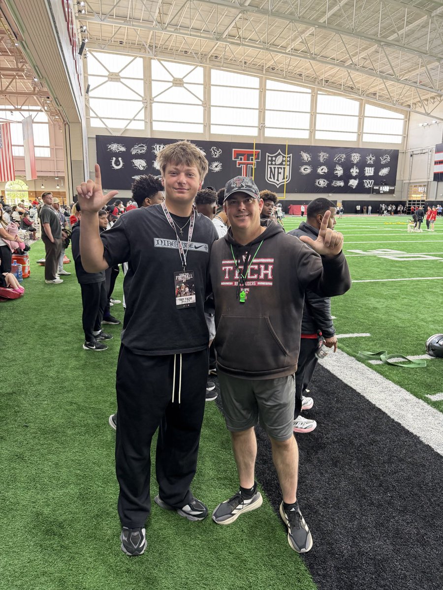 TroyFalke's tweet photo. Thank you @coachfreddiej  for the invite to @TexasTechFB spring practice on Saturday. I had a great time. @ClayMcGuireTTU it was great seeing you again and look forward to hopefully seeing you again this Spring. 
@_EliteProspects @RockHill_FB @_CoachAdams @CoachDavenportJ @Coach_Jonez @BenjaminGolan @dctf @On3 @RivalsHS @PrepRedzoneTX @TXRecruits @TXTopTalent @Chris_Reeves08