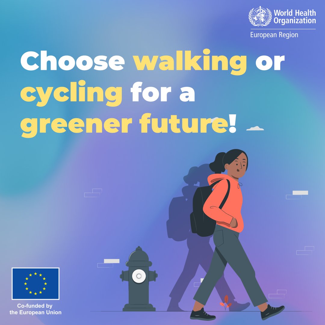 WHO_Europe's tweet image. Switch up your daily commute by walking or cycling! 

That’s a great way to mark World Day for Physical Activity—and a habit worth keeping every day.

#PhysicalActivity reduces the risks of #NCDs – from #cancer to #cardiovascular diseases.

bit.ly/3OcNmQm