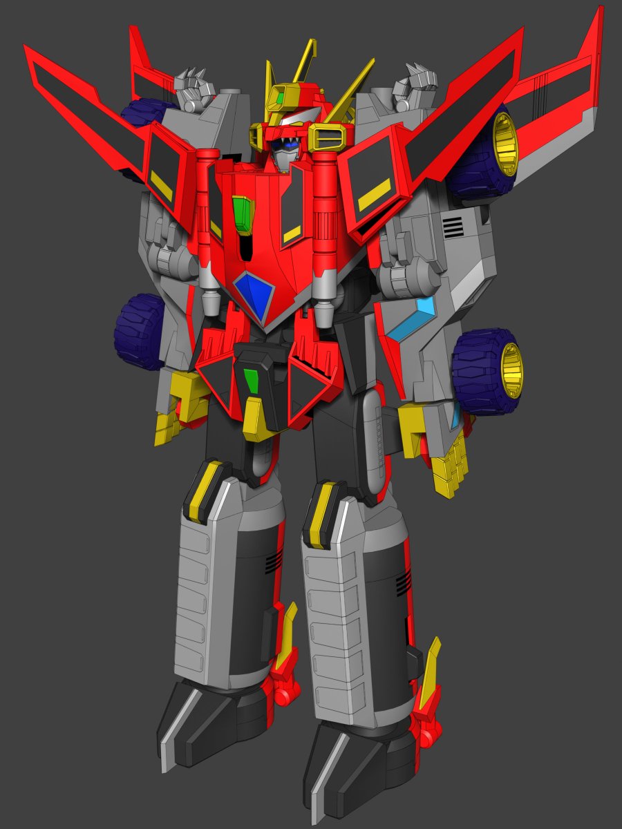 Ta1Sou's tweet photo. 進捗DYNAZENON
モデリングは4つとも完了
一旦合体させてみました
#blender #b3d #3DCG https://t.co/XCKYBwHr7A