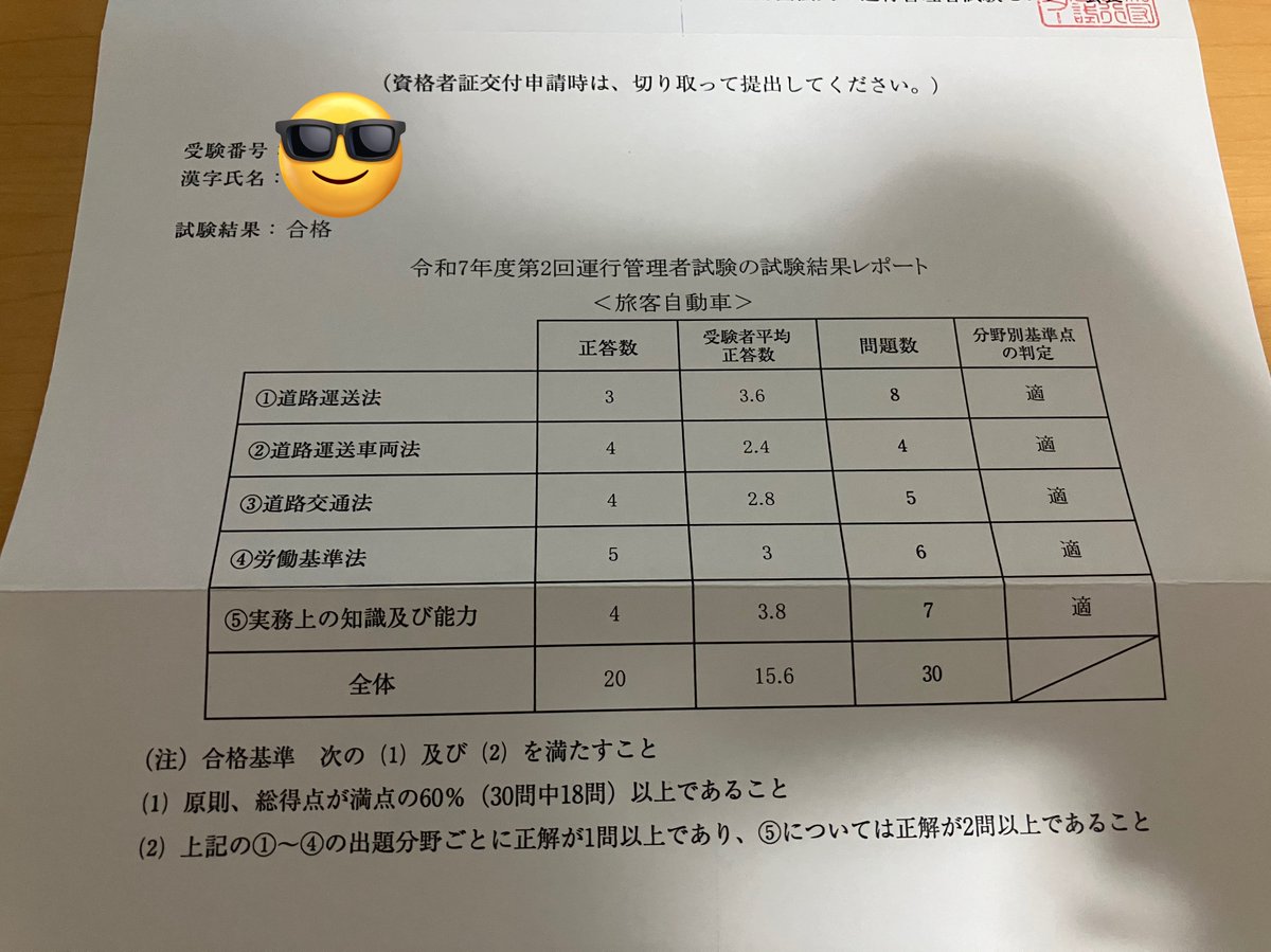 eng_oozora283's tweet photo. 年度末のバタバタで思うように準備できなかったのですが、一発合格でよかった🌸

①道路運送法が足を引っ張ったものの、耐えましたね https://t.co/CDkCIAJfj2