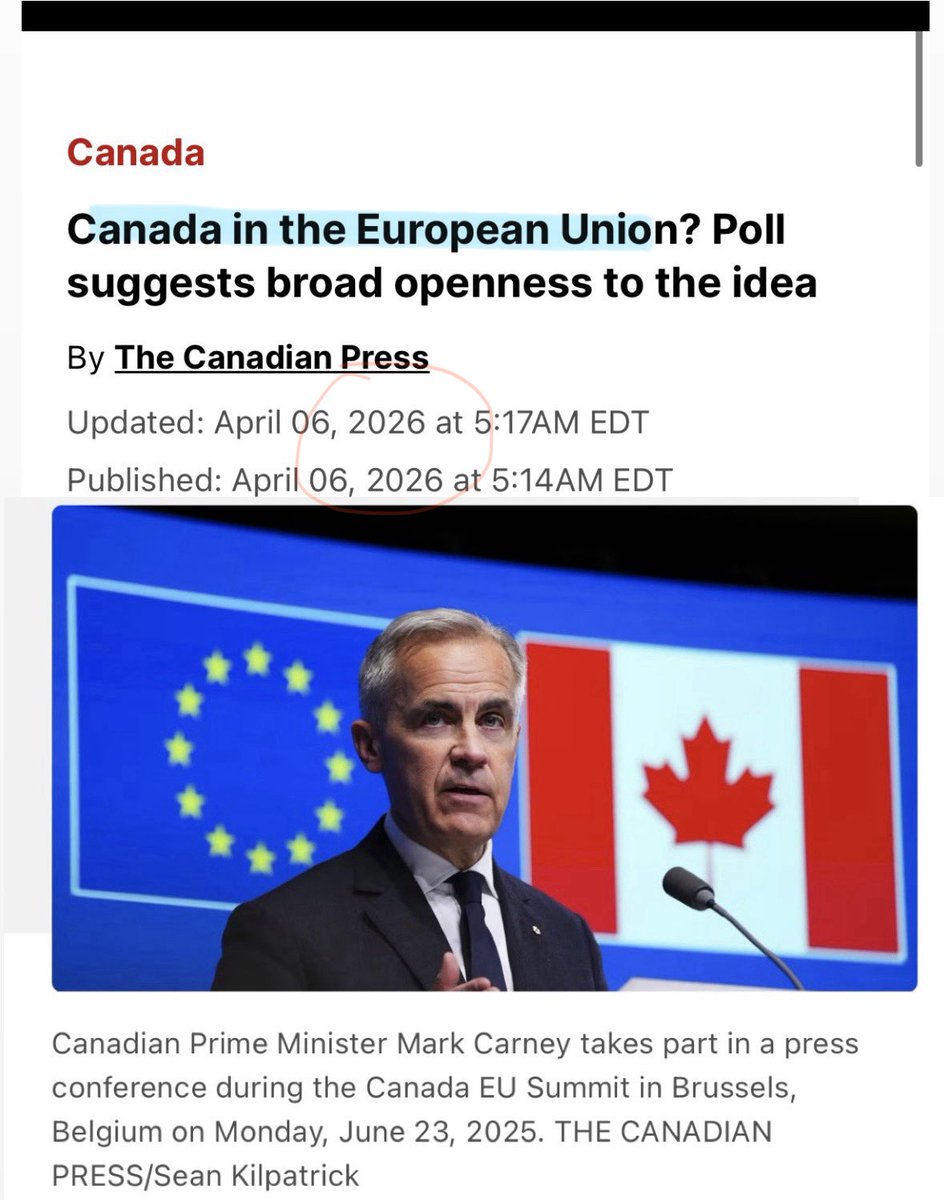 MelissaLMRogers's tweet image. MEDIA in Canada getting Canadians ready for being part of the EU 🤯 Once NATO collapses we’ll have no choice but to be part of the EU, or a province of CHINA 👀