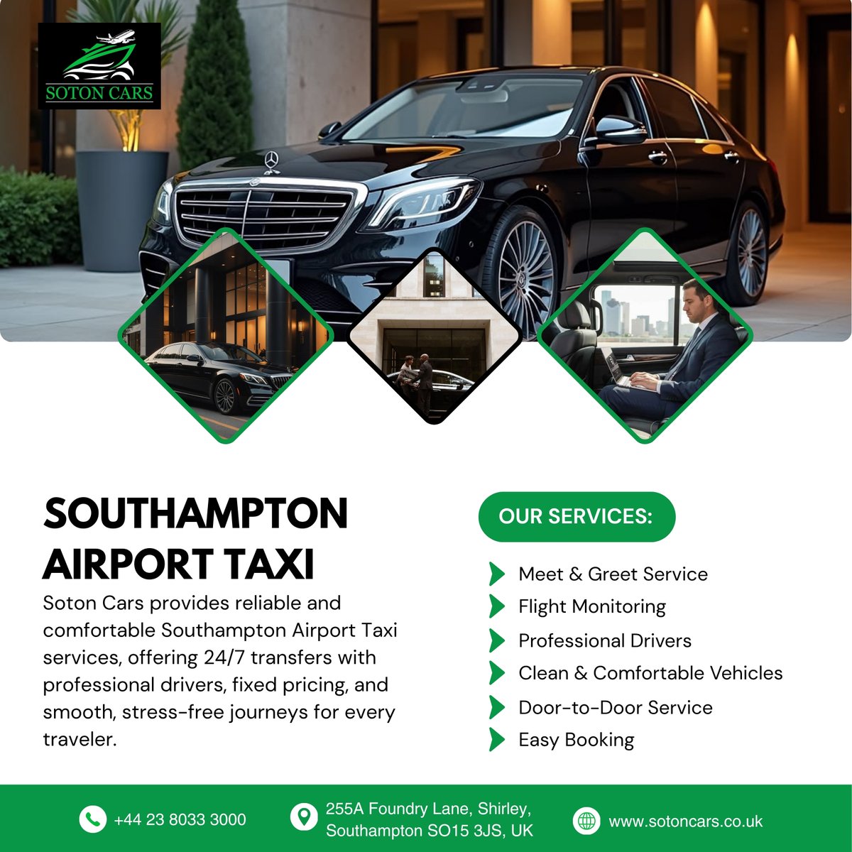 sotoncarsco's tweet image. Travel to and from Southampton Airport with ease. 
Soton Cars offers reliable, comfortable, and on-time transfers with professional drivers.
 
+44 23 8033 3000
Southampton, United Kingdom
sotoncars.co.uk

#sotoncars #TaxiServiceUK #PrivateHire #AirportTaxi #UKTravel