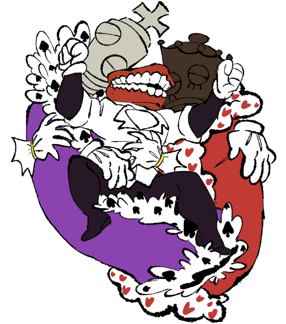 B1gG33k_T4ken's tweet image. Day 1 of #QueenbeeWeek with some #leaderboard comfort and/or fluff
I wanted to make some human leaderboard, all that stuff is for Caine. they spoil him:)