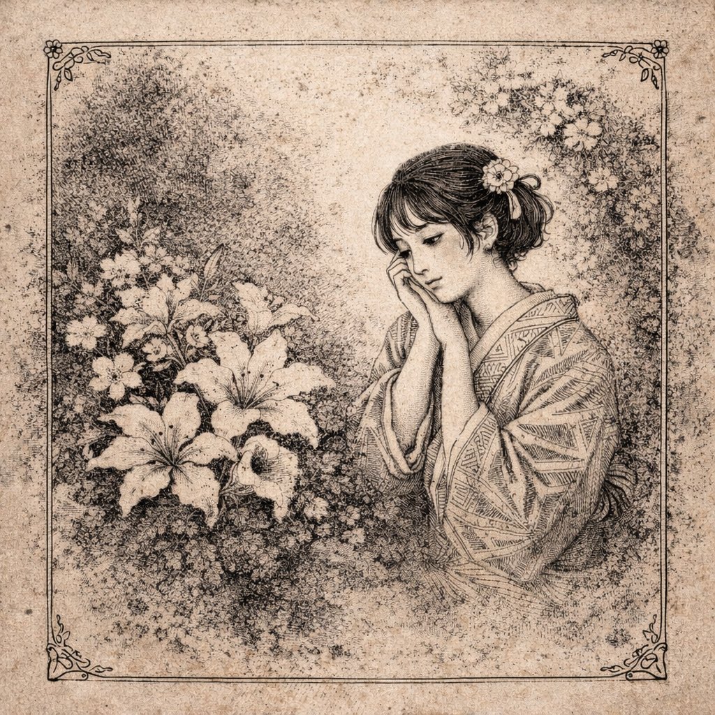 <a href="/BeanieBlossom/">Beanie Blossom</a> <a href="/de_mon010/">Karlos</a> <a href="/PromptSin/">PSS</a> <a href="/IzamAether_/">Izam</a> <a href="/Fantasy_Girl_23/">🇩🇪Mysteria-Prima Materia_2.3. Diana🧬🪐💫</a> <a href="/smf_sid_/">Sid</a> QT your copper engraving’

Thank you for inviting me, Beanie!
I really enjoyed exploring this quiet, textured style.