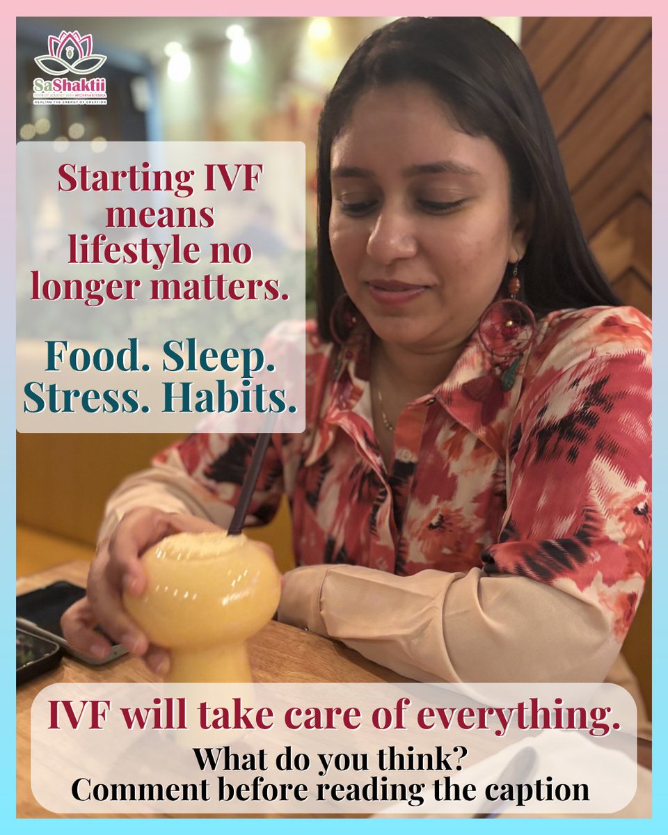 ArchanaKhemka99's tweet image. A common IVF myth:
“Once IVF starts, lifestyle doesn’t matter.”

But sleep, stress, smoking, alcohol &amp;amp; overall health can still influence how the body responds to treatment.

The hardest part of IVF is often the emotional pressure.
Going through IVF? DM IVF to connect.

#IVF