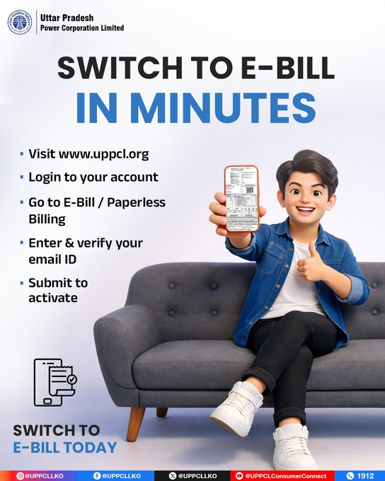 PuVVNLHQ's tweet image. Activate e-bill and receive your electricity bill instantly on your email. No delays, no paperwork—just quick and convenient access anytime, anywhere.  

#EBill #GoDigital #SmartServices 
@aksharmaBharat @EMofficeUP @ChairmanUppcl
@CMOfficeUP @ChiefSecyUP @UPPCLLKO
@DTPuvvnl