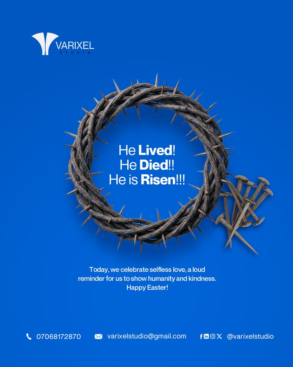 varixelstudio's tweet photo. Easter is a beautiful reminder of selflessness, love, and humanity. It calls us to extend kindness, show compassion, and uplift one another in both big and small ways.

Wishing you a meaningful and joy-filled Easter season! 🌿✨

#easter2026 #varixelstudio https://t.co/TvkRuj7h7K