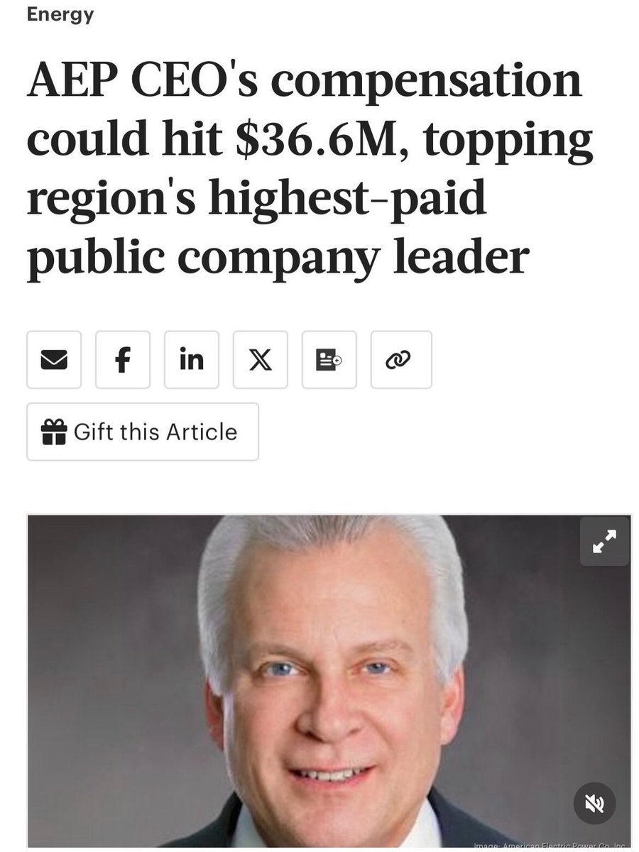 RealTamie's tweet photo. ‼️‼️‼️WONDER WHY YOUR ELECTRIC BILL IS INCREASING⁉️‼️‼️ Ohio’s AEP's CEO makes more money than almost any CEO in the region. He's getting richer off our money and we have higher electricity bills. 

PUCO lets them get away with this.

This week, PUCO approved yet another rate increase that will make our electricity bills higher.

As @zeb.larson and I wrote in @columbusdispatch, the next governor of Ohio needs to get serious about reining in AEP and other utility monopolies. And the first step is changing PUCO.

What are you going to do @VivekGRamaswamy? @amyactonoh 

https://t.co/wKfnFqF0zL
2026/04/02/aep-ohio-mike-dewine-columbus-rate-increase-downtown-columbus/89390724007/