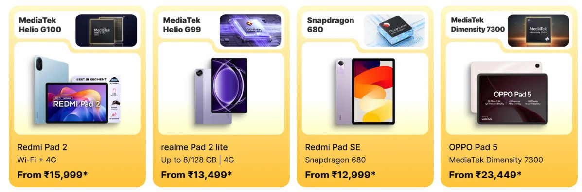 GrabOnIn's tweet image. Lenovo Pad &amp;amp; OnePlus Pad 🔥🔥
Top tablets, hot deals 

👉 Shop now:   grbn.in/q6rxn95Ey1

#TabletDeals #LenovoPad #OnePlusPad #TechDeals #UpgradeNow