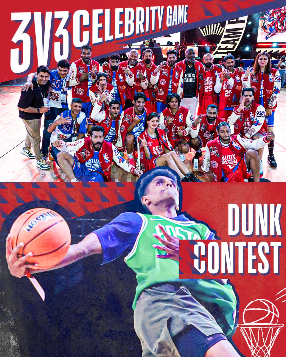 NBAIndia's tweet image. Where Hip Hop meets Hardwood! 🔥 Swipe for a throwback of the electric energy from our first-ever #BUDXNBAHouse edition in Mumbai  ⛹️‍♂️🎤

📍 May 9–10 | Bharat Mandapam Hall 6, New Delhi
🎟️ GET YOUR TICKETS NOW at @district_india - link.district.in/DSTRKT/NBAslBU… 

#BUDXNBAHouse #NBAIndia