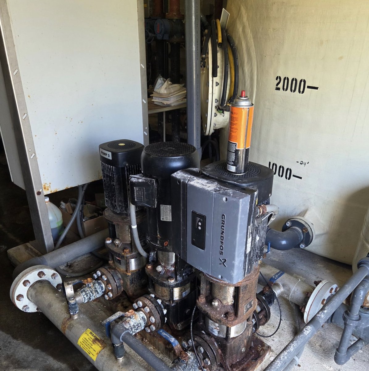 OMSolutionsInc's tweet photo. Water booster pump replaced. Old unit showed wear and corrosion. New system online and operating as intended. https://t.co/CpdYQsN2Mw