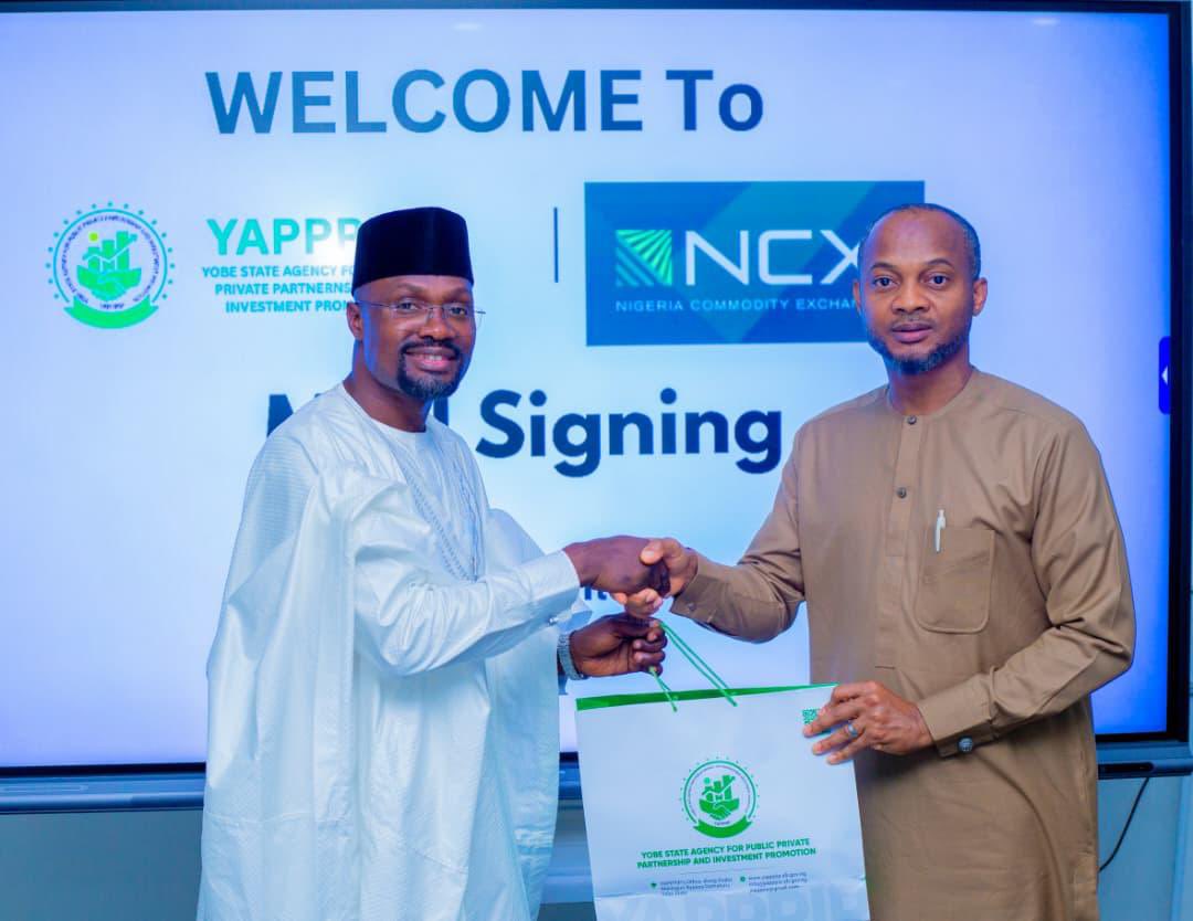 aatuche's tweet photo. I’m pleased to share that the Nigeria Commodity Exchange (@ncxnigeria) has formalized a partnership with the Yobe State Government through the signing of a Memorandum of Understanding (MoU) with @Yapppip01. https://t.co/F4J6W2PJR7