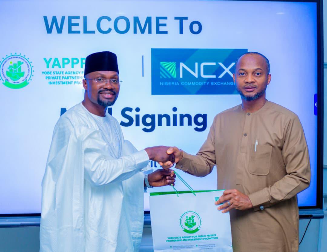 aatuche's tweet photo. I’m pleased to share that the Nigeria Commodity Exchange (@ncxnigeria) has formalized a partnership with the Yobe State Government through the signing of a Memorandum of Understanding (MoU) with @Yapppip01. https://t.co/F4J6W2PJR7