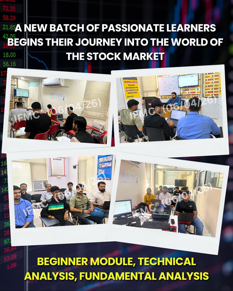 ifmcinstitute's tweet image. A new batch of passionate learners begins their journey into the world of the #stockmarket — mastering chart reading, decoding analysis, and building strong technical &amp;amp; fundamental analysis
before stepping in the real world.
ifmcinstitute.com/classroom-stoc…
ifmcinstitute.com/online-stock-m…
#ifmc