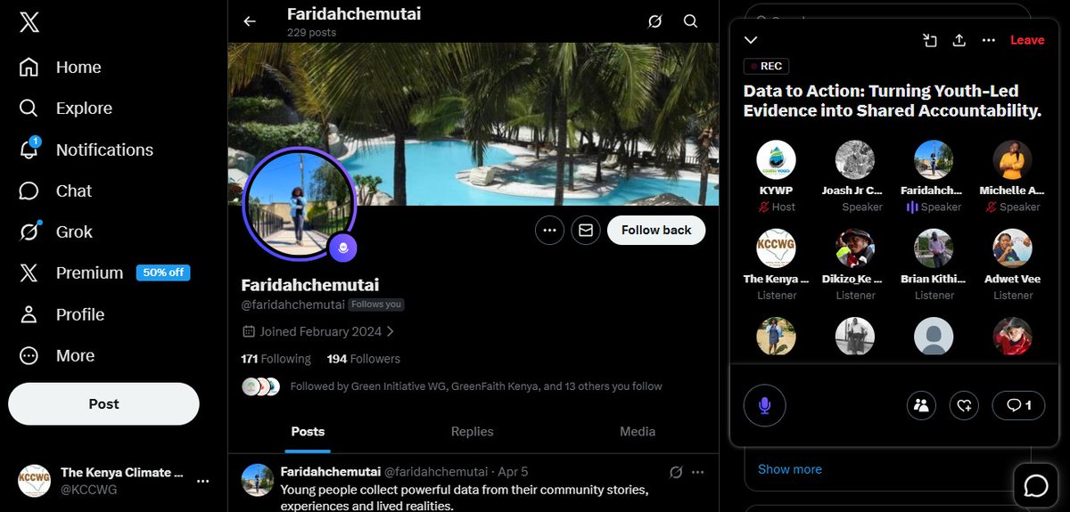 faridahchemutai's tweet photo. Turning data into influence.

Proud to contribute to the conversation on Turning Youth-Led Evidence into Shared Accountability and pushing for systems that truly respond to lived realities.

#YouthVoices #DataToAction #OpenData #ClimateAction #OurWorldOurPlanet https://t.co/wPN5c1mZra