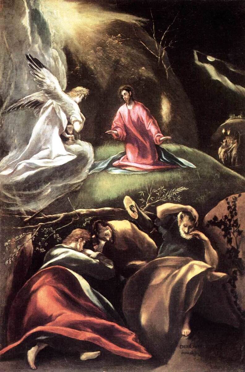 mariabillis2's tweet image. ⚫"Father...Yet, Not as I will,but as You Will "
Matthew,26:36-46
Scene of Christ in torment;
the Disciples sleeping,
the soldiers coming for Him to the right..
Judas betrays Him with a Kiss..

⚫EL GRECO"🇬🇷
The Agony in the Garden"c.1590
#Μεγάλη_Δευτέρα
#Holy_Week
#Christ #Cross