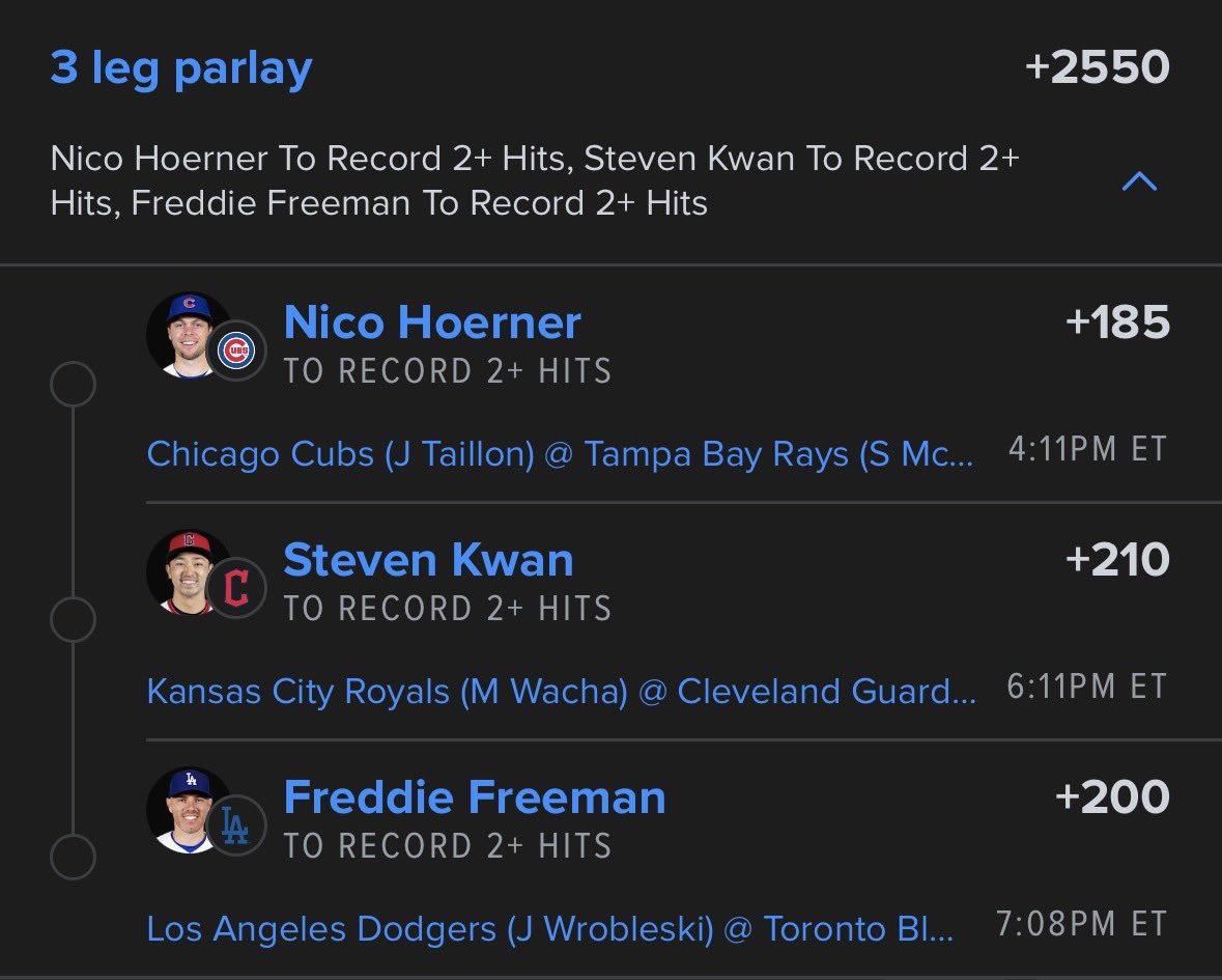 Steve_281's tweet photo. 2+ HITS PARLAY 

Freeman 2+
Kwan 2+
Hoerner 2+

Built off https://t.co/bgv7RPEknV data
Contact + volume > HR variance

We stack singles.

TAILING?
❤️ LIKE
🔁 RT
💬 “DOUBLE”

FOLLOW for daily slips https://t.co/KBR8L8r5Ua