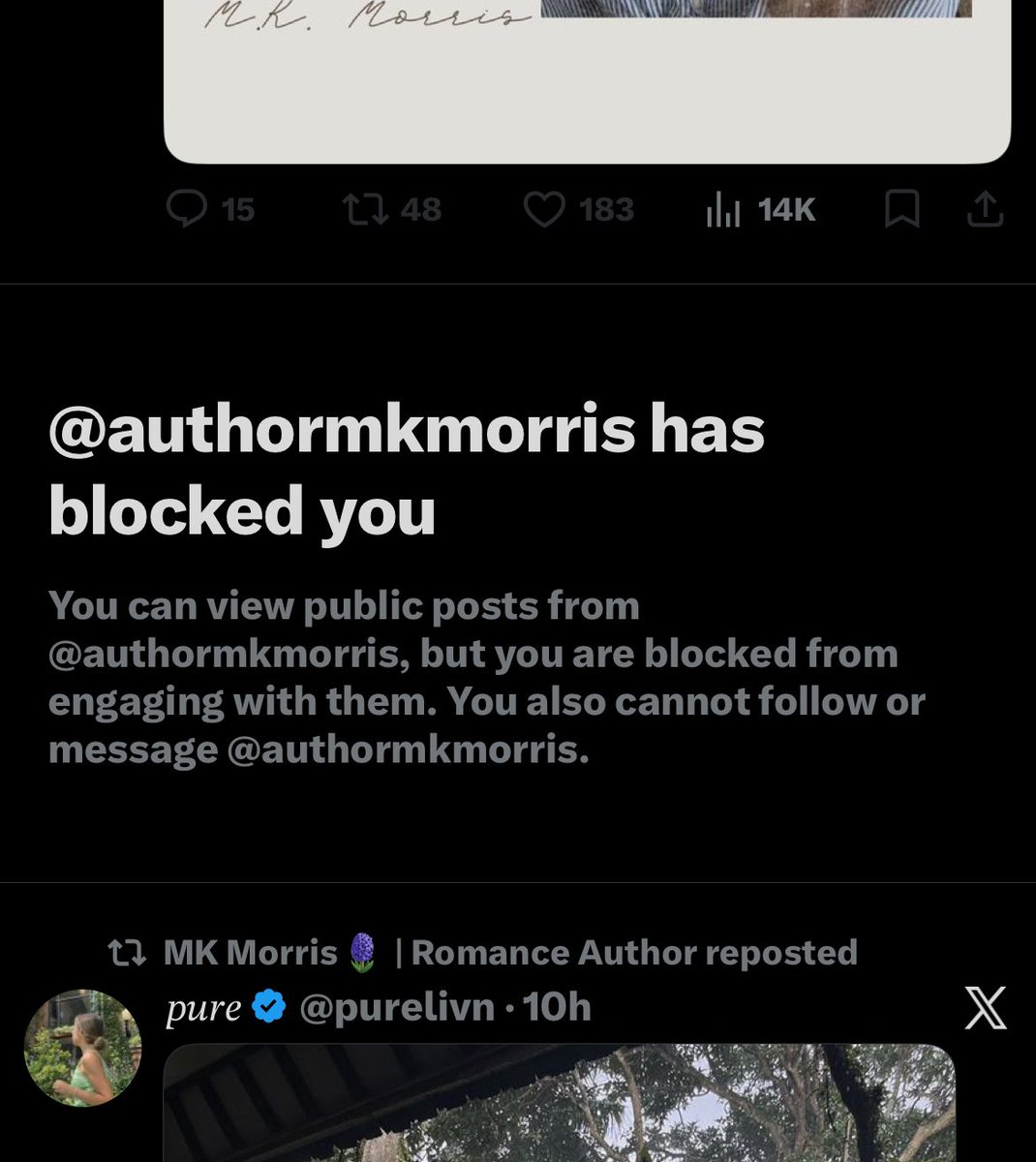 bhnso's tweet photo. why use twitter as an author if you’re just gonna block half of booktwt for no reason like who even is this 😭💀 https://t.co/VBZ2N2mzoX