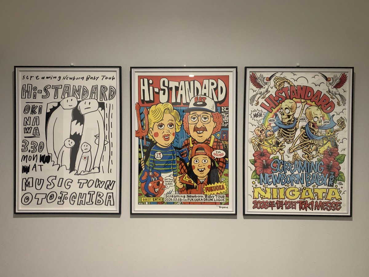 Hi-standard ギグポスター3枚目も飾りました🖼🖼🖼 沖縄、福岡、新潟と