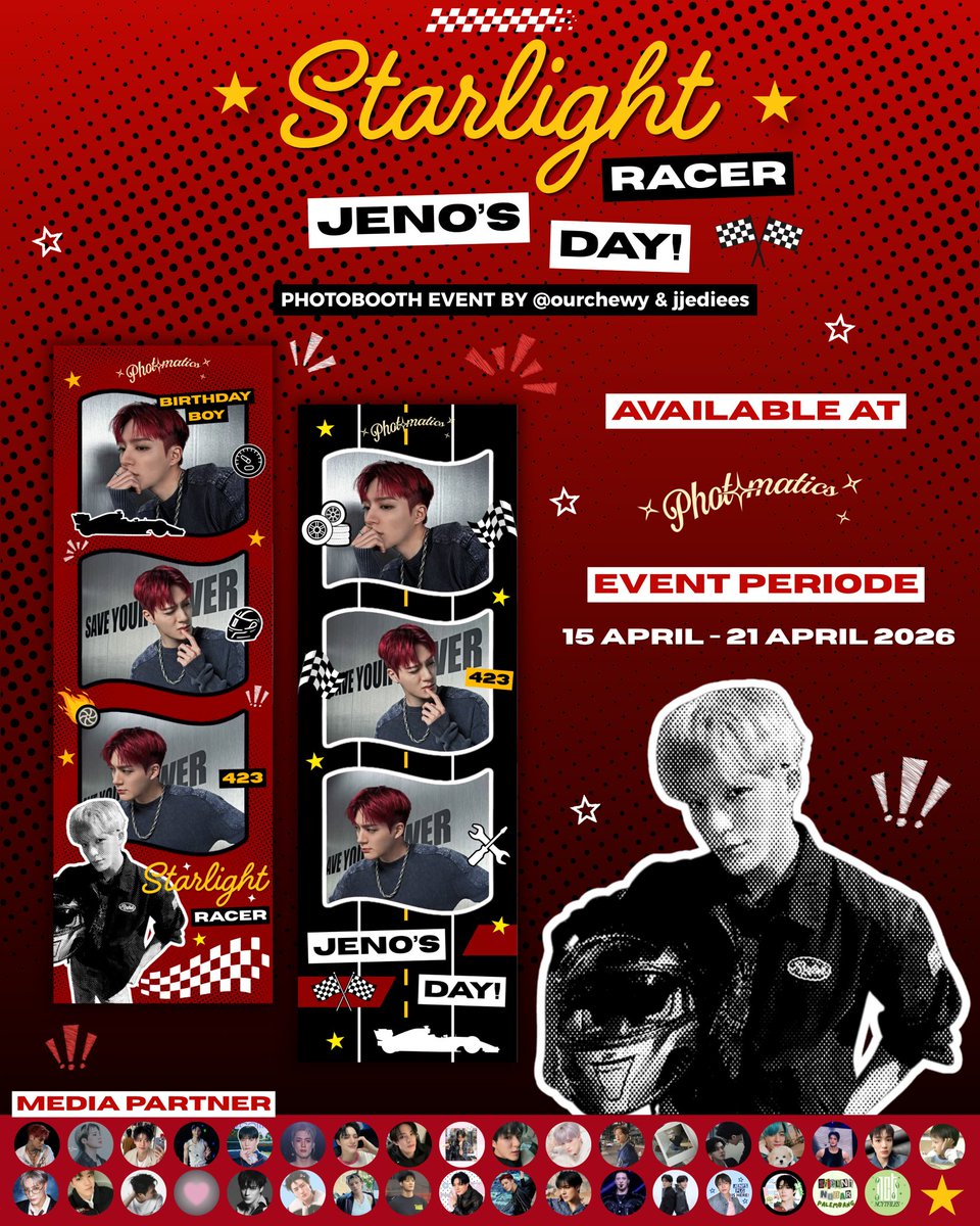 jenomorool's tweet photo. ★彡 𝕾𝖙𝖆𝖗𝖑𝖎𝖌𝖍𝖙 𝕽𝖆𝖈𝖊𝖗 彡★

𝐫𝐚𝐜𝐢𝐧𝐠 𝐭𝐡𝐫𝐨𝐮𝐠𝐡 𝐭𝐡𝐞 𝐬𝐭𝐚𝐫𝐬 𝐰𝐢𝐭𝐡 𝐋𝐞𝐞 𝐉𝐞𝐧𝐨 ✧

#JENO's Birthday Photobooth Event 
~by @ourchewy &amp; @jjediees

🗓️15 - 21 April 2026
📍Photomatics 

🏎️ready to celebrate jeno special day ✧
#StarlightRacerJeno https://t.co/40WWII1usF