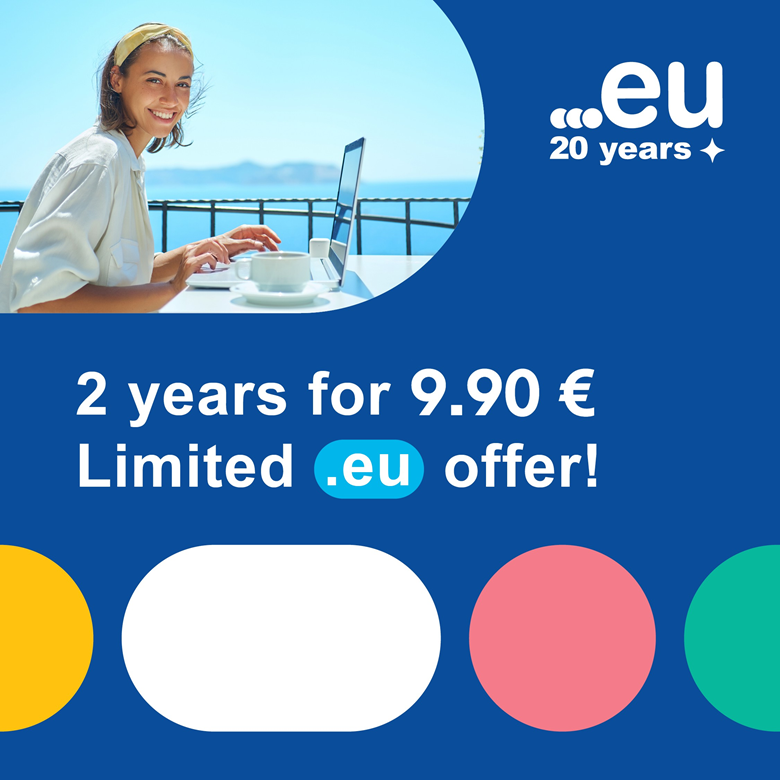 ipdomain's tweet photo. 🎉 20 χρόνια .eu!

🔥 2 χρόνια domain μόνο €9.90
📅 6–20 Απριλίου
Κατοχύρωσε το όνομά σου σήμερα 👇
https://t.co/DZK46e3ede https://t.co/tjLiLSAD4e