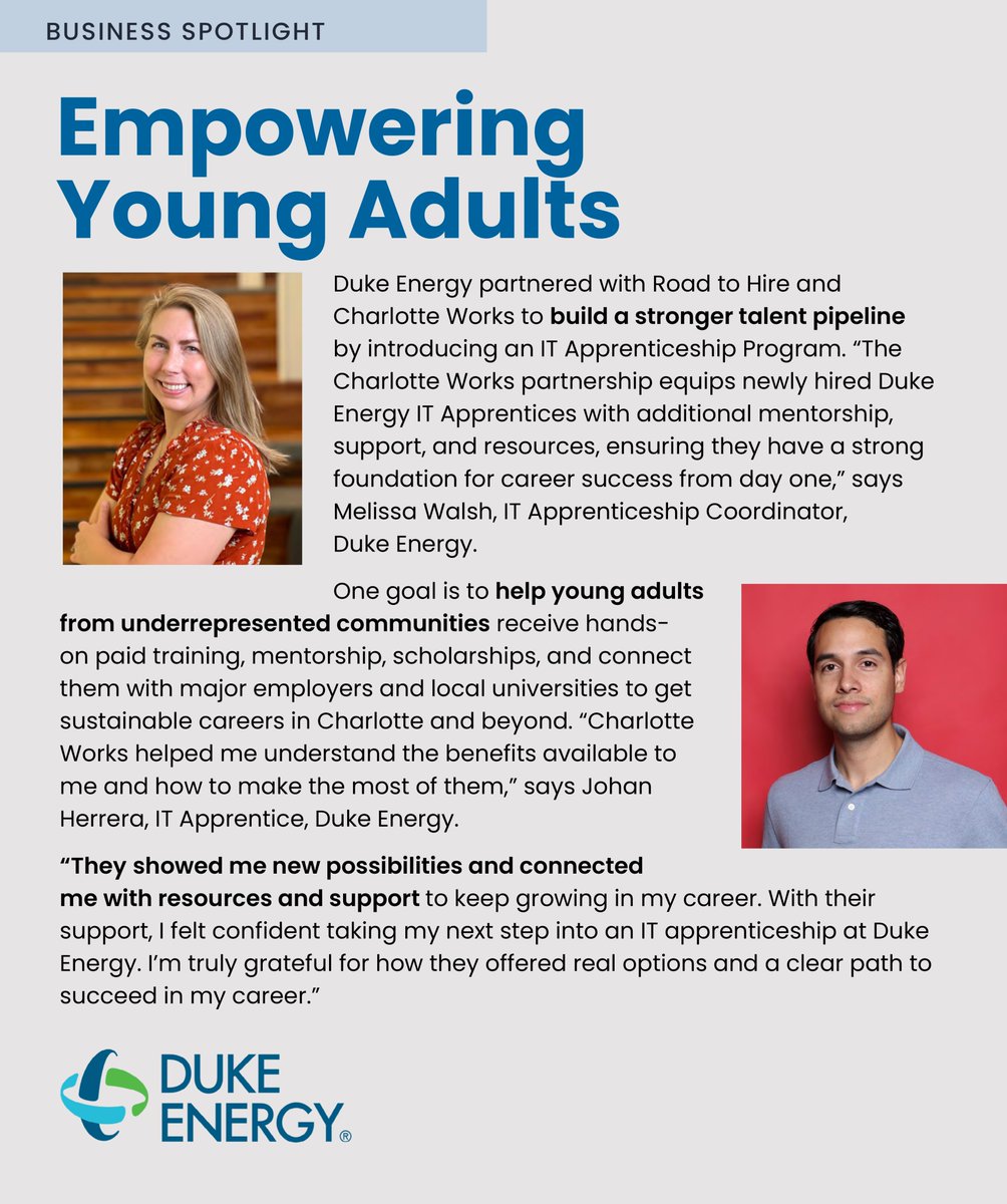 ncworks's tweet image. More North Carolina businesses are realizing the value of #apprenticeships and other forms of #WorkBasedLearning. Check out this IT Apprenticeship Program partnership, featured in the @CharlotteWorks Annual Report at charlotteworks.com/about/annual-r… 

#NCWorks