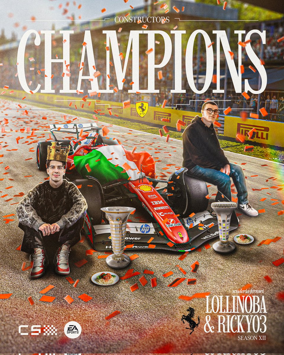 CreatorSeriesGG's tweet image. FORZA FERRARI! 🍝🏆 Your Season XII Constructors Champions have been crowned 👑

#creatorseries #easports #ea