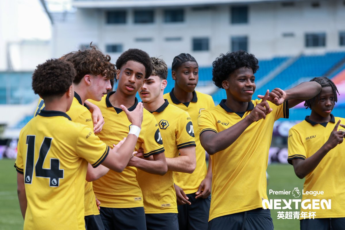 PLYouth's tweet photo. Three wins for the three Premier League under-15 sides at the NextGen Beijing Cup 🏆

@WolvesAcademy 2-0 Hong Kong Elite
Beijing FA 0-5 @AVFCOfficial 
Shijiazhuang Gongfu 0-1 @ArsenalAcademy https://t.co/zVyDpKeNMp
