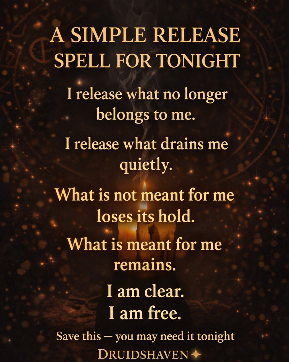 Druidshaven's tweet photo. Not everything you’re holding onto
is meant to stay.

Some things leave quietly.
Some things loosen their hold
without force.

If this found you,
it might be time to release something.

Save this — you may need it tonight. https://t.co/GkVu361jV1