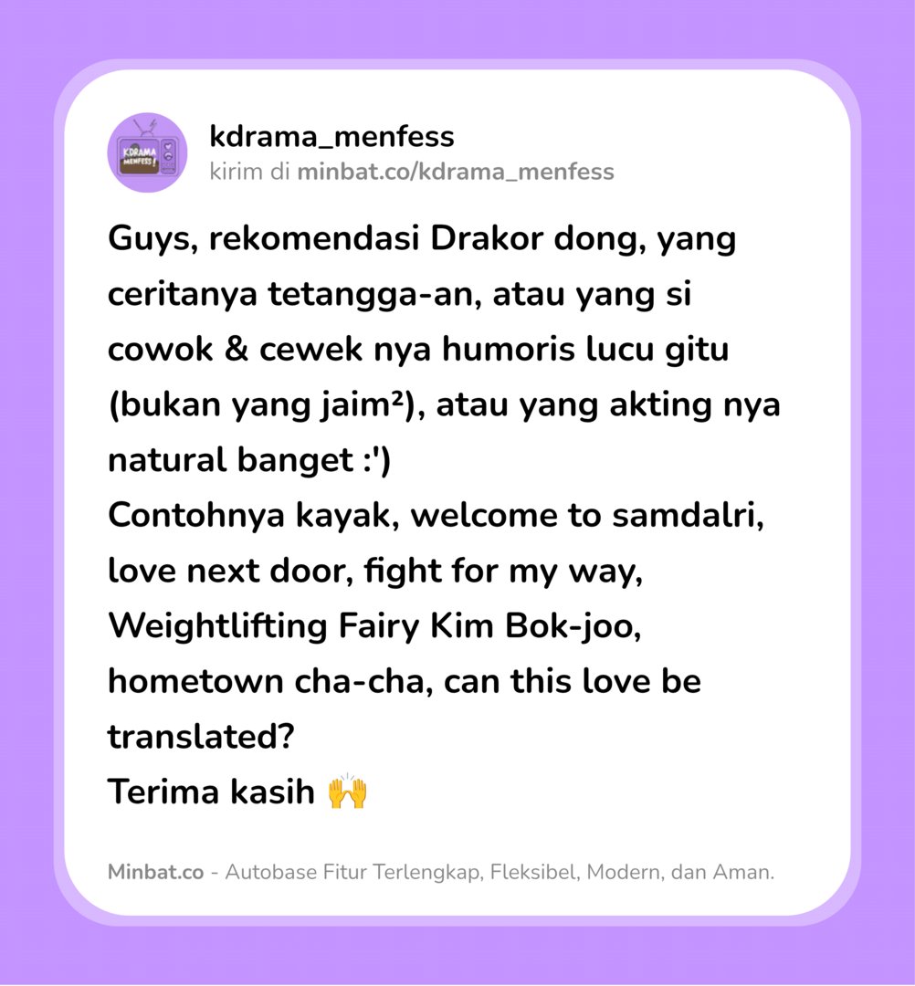 kdrama_menfess's tweet photo. •kdm• Guys, rekomendasi drakor dong, terimakasihh https://t.co/UASIo74j8A