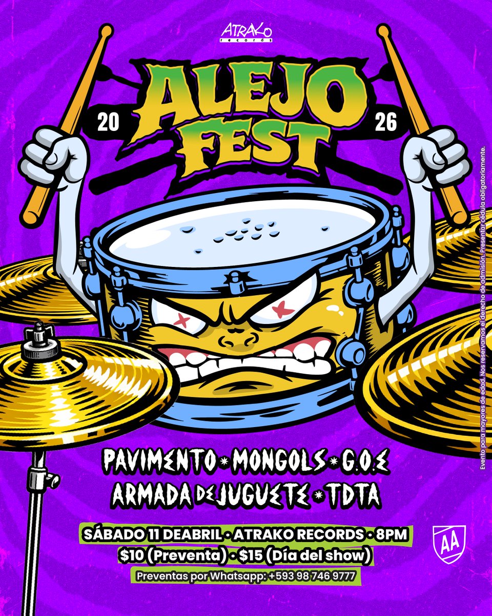 EspirituDel98's tweet photo. ¡ESTE SÁBADO! Conciertazo / fiestota en #Atrako por el cumpleaños del gran @alejo_auz 🥁🙌🎉🥳 https://t.co/b8seHehwif