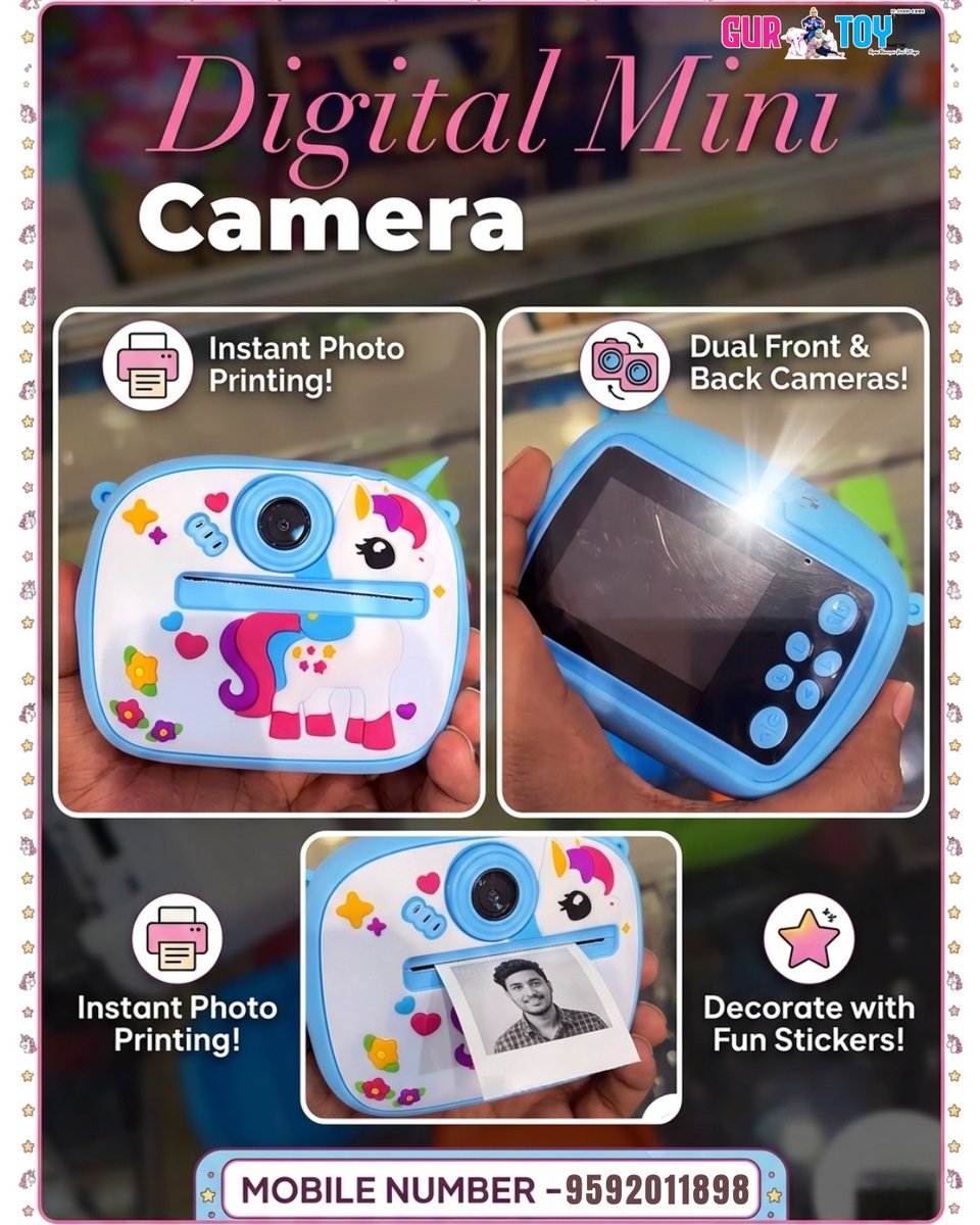 gur_toy23083's tweet image. 📸 Capture memories instantly with this cute Digital Mini Camera!
Print photos anytime, anywhere &amp;amp; let kids enjoy creativity 🎨

📍 GURTOY – Ludhiana
🌐 gurtoy.in⁠
📞 90560-10298, 95920-11898
.
.
.
#Gurtoy #MiniCamera #KidsCamera #InstantPrint #ToysIndia #Ludhiana