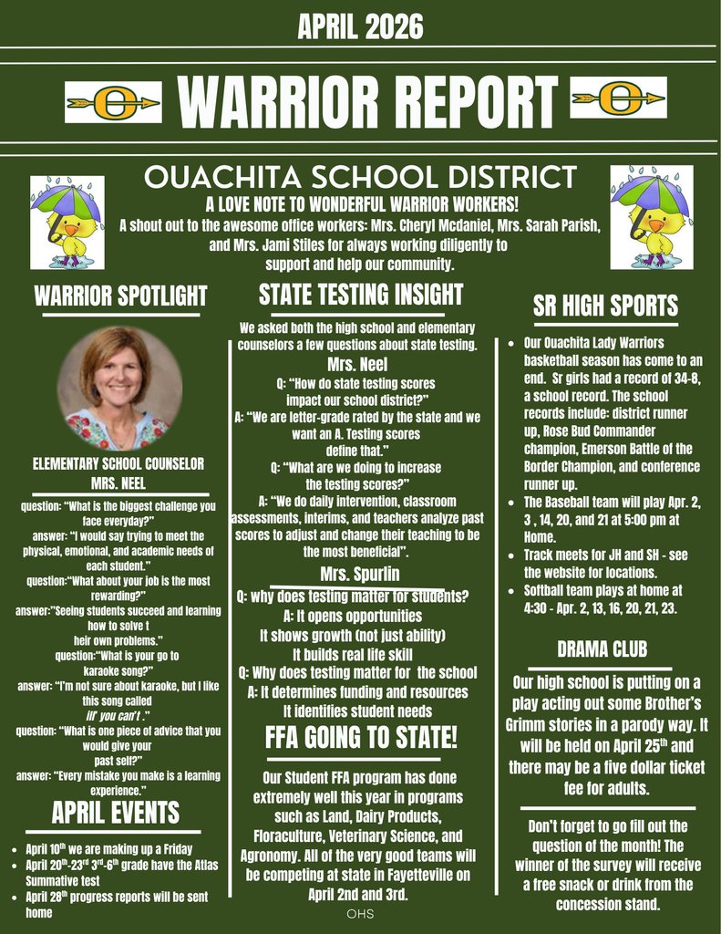 April Warrior Newsletter