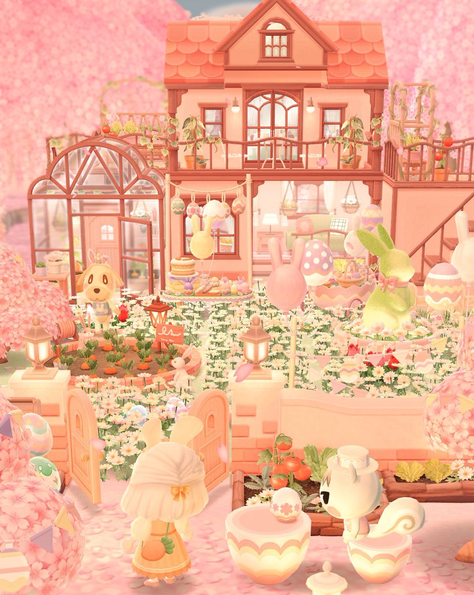 mei_crossing's tweet photo. 𝘏𝘢𝘱𝘱𝘺 𝘌𝘢𝘴𝘵𝘦𝘳 🐣🐇🐰 

Easter items in pocket camp are so cute ♡
I made two different layouts and the decorating was fun (◍'◡'◍)💕

I borrowed a wonderful design, thank you so much 🌷

#ポケ森レイアウト #acpc https://t.co/eXRtLm14Qu