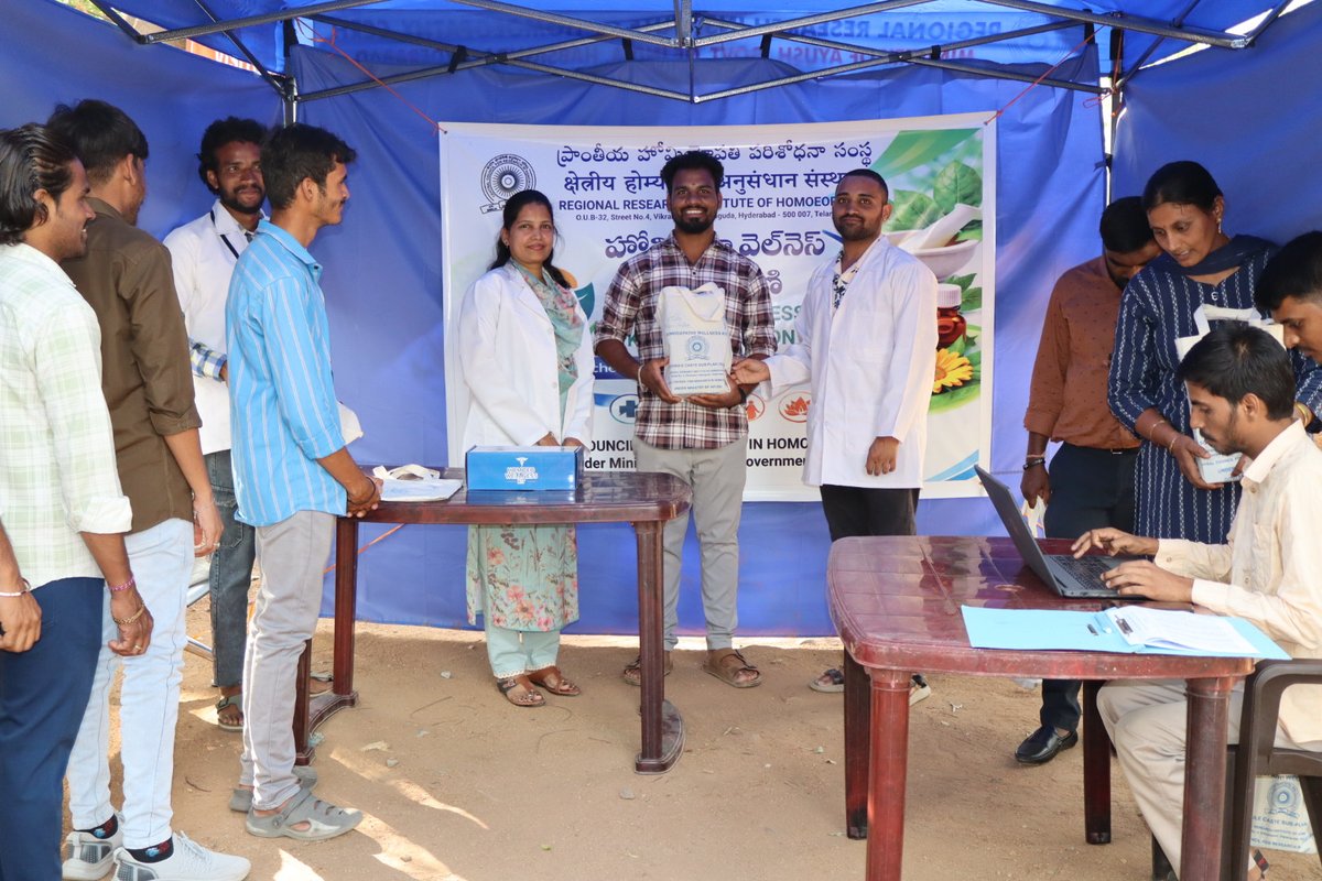 Regional Research Institute - Homoeopathy, Hyderabad initiated the distribution of Homoeopathy Wellness Kits in the SC camps areas. The distribution is facilitated &amp; co-ordinated by Dr Deepthi Gilla, RO (H), S-2 - Nodal officer for SC Camps along with the dedicated team.