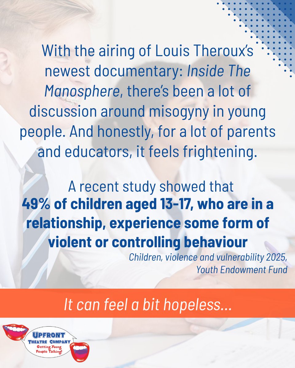 UpFrontThCo's tweet photo. Inside The Manosphere has brought attention to a growing issue our young people are currently facing.

@YouthEndowFund has some brilliant research along with effective tools for combatting this toxic thinking. 

And that's where we come in!

https://t.co/rlPyaai9pl https://t.co/nWJyY9cCqm