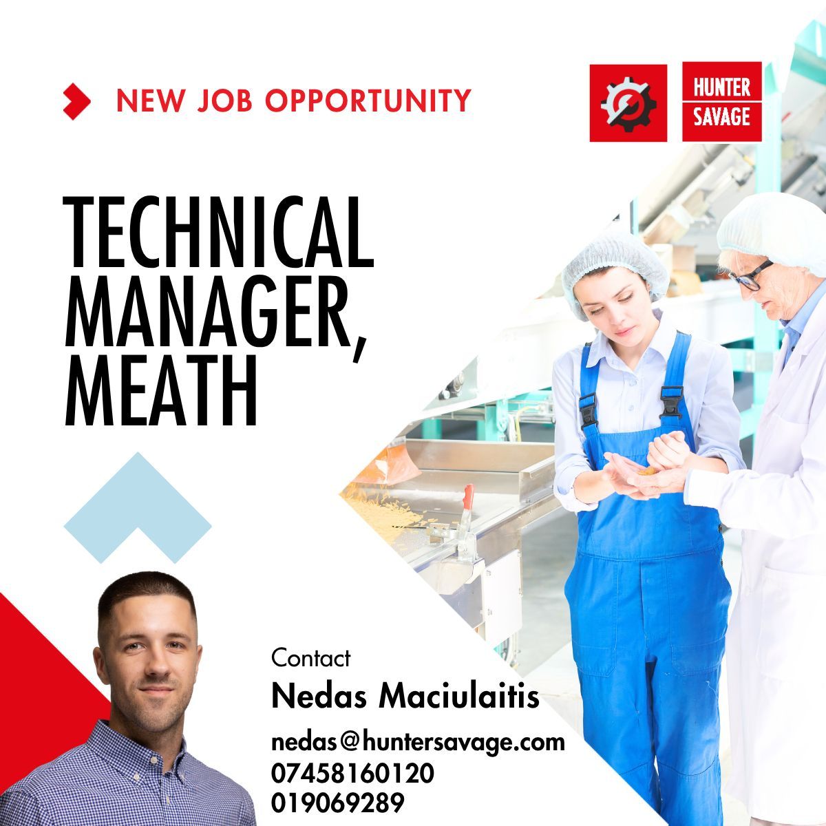 HunterSavageREC's tweet photo. 🧪 Now Hiring: Technical Manager | Meath

Lead food safety &amp; quality across a manufacturing site, driving audits, compliance &amp; continuous improvement. Senior role with real impact.

📩 nedas@huntersavage.com

#TechnicalManager #FoodManufacturing #FMCGJobs #HunterSavage https://t.co/JIkyKa1YKf