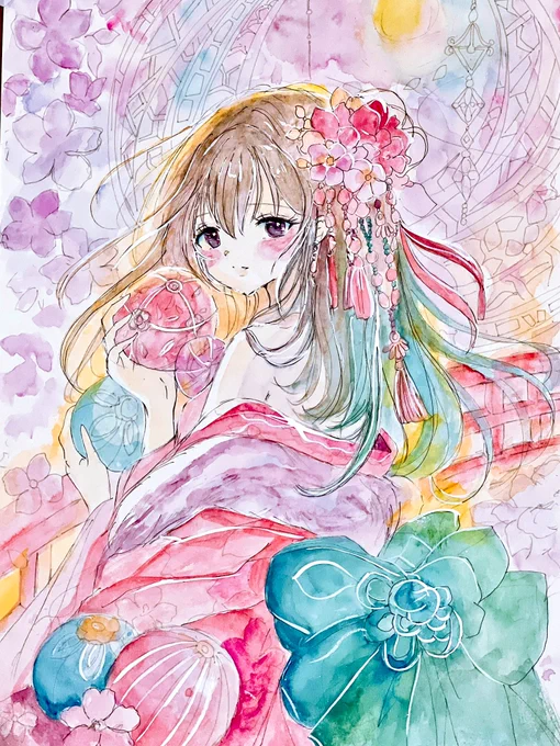 #イラスト #透明水彩 #アナログ絵