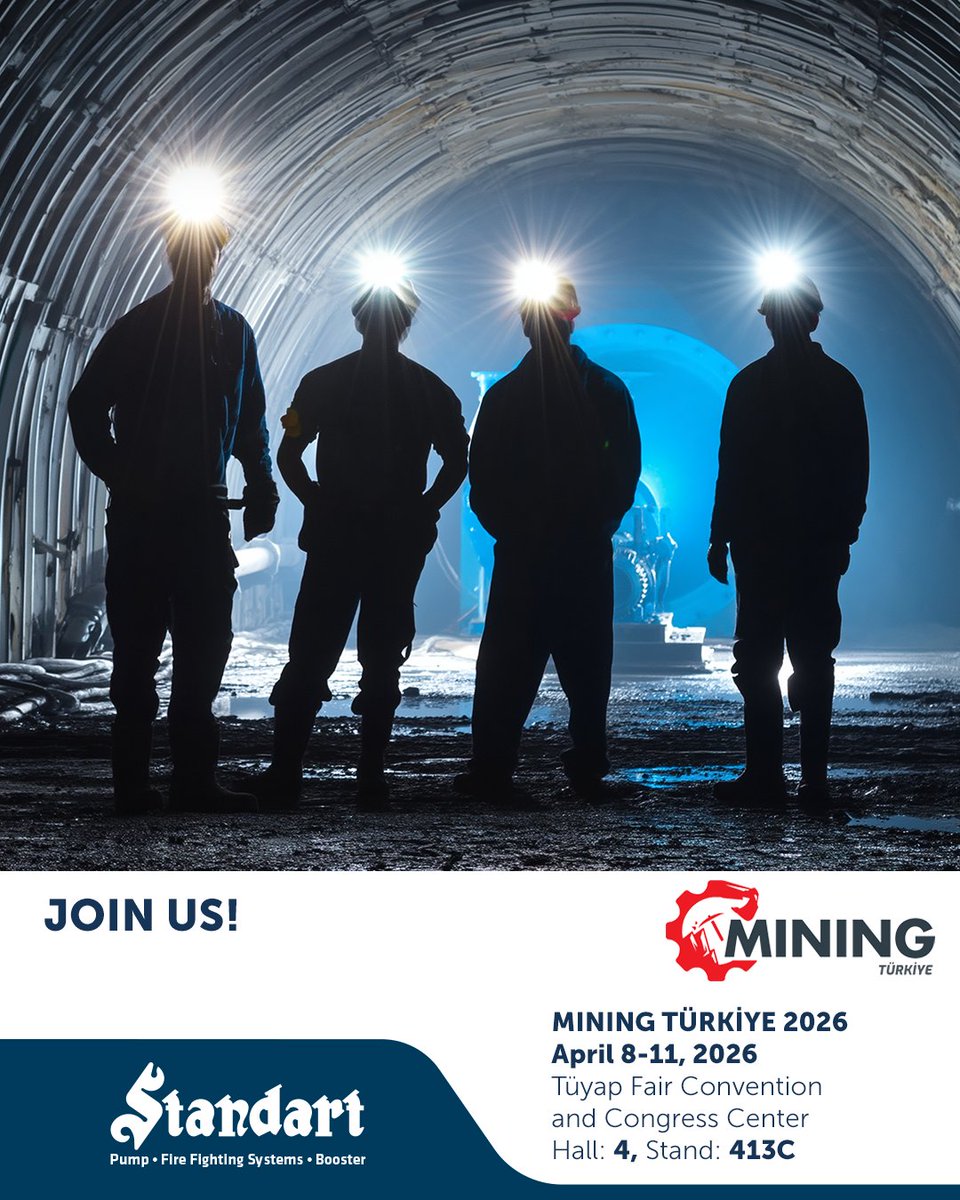 StandartPompa's tweet photo. Join us at Mining Turkey 2026, the industry’s leading meeting point, where we showcase tailored solutions for the toughest mining processes, a wide range of material options, and proven engineering expertise.

#MiningTürkiye2026 https://t.co/atYbBDHAAy
