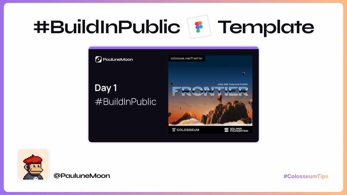 PauluneMoon's tweet photo. The @colosseum hackathon starts today.

I'm building in public again, here's the template I use for every post. 🧵 https://t.co/QEvNw6DVkX
